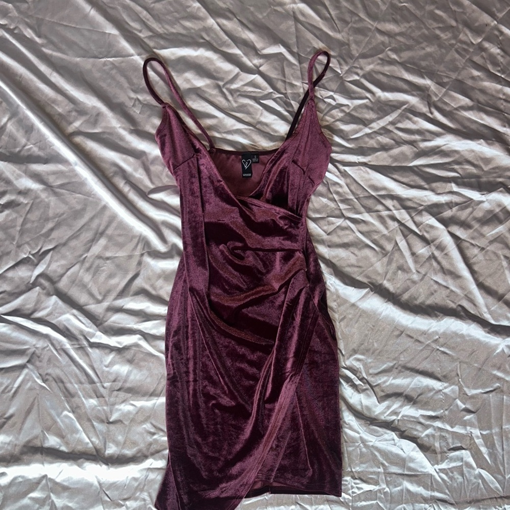 Windsor Asymmetrical Dress in Deep Burgundy